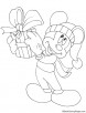 Mouse with Christmas gift coloring page