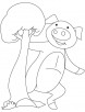 Happy piglet coloring page
