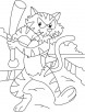 Tiger in a playful mood coloring pages