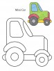 0 Level mini car coloring page