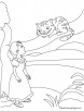 Alice and cat coloring page