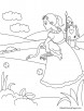 Alice playing the game coloring page