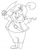 Funny pirate with weapon coloring page