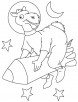 Camel at the moon coloring page