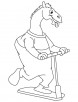 Camel driving scooter coloring page