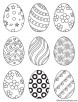 Nine Easter eggs coloring page