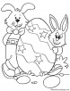 Two bunny with egg coloring page