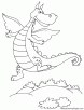 Dancing dragon coloring page