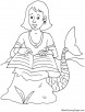 Young merman coloring page
