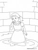 Alice in her tears pool coloring page