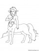Centaur listening to music coloring page