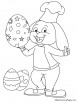 Easter bunny holding egg colouring page