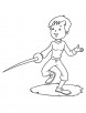 Fencing practice coloring page