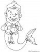 Hungry merman coloring page