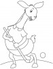 Llama playing hockey coloring page