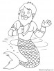 Old merman coloring page