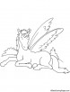 Pegasus with open wing coloring page