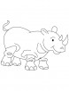 Rhinoceros calf coloring page