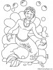 Young merman coloring page