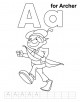 Letter Aa printable coloring page