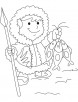 An Eskimo with fish coloring page