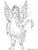 Angel with harp coloring page