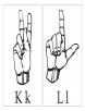 ASL with capital and small letter Kk Ll