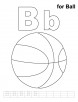 B for ball coloring page with handwriting practice