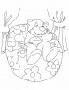 Bear sitting on a bean bag coloring pages