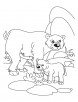 Cub with his father bear waiting for mother bear coloring page