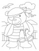 Detective bear coloring pages