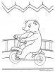 Bear cycling coloring page