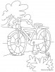 Full length kids bike coloring page