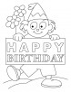 Happy bday flower coloring page