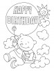 Flying with a birthday balloon coloring pages