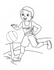 Bouncing basketball coloring page