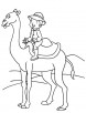 Boy on camel coloring page