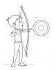 Boy targets an arrow coloring page
