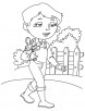 Boy with Solidago coloring page