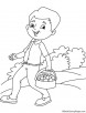 Boy with tricolor flower coloring page