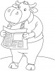 Buffalo reading newspaper coloring page