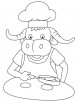 Bull a chef of jungle coloring page