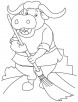 Bull drawing coloring page