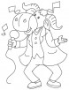 Bull singing a song coloring page