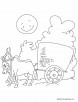 Bullock cart in the village road coloring pages