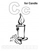 C for candle coloring page with handwriting practice