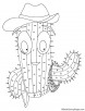 Cactus cowboy coloring page