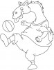 Camel playing with beach ball coloring page