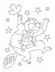 Happy beaver waving Canada flag coloring pages