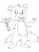 Canna flower in bear hand coloring page